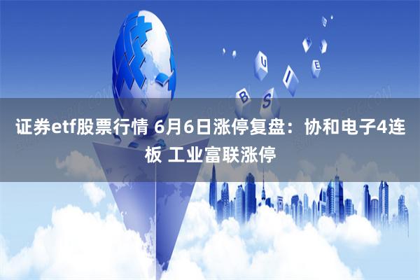 证券etf股票行情 6月6日涨停复盘：协和电子4连板 工业富联涨停