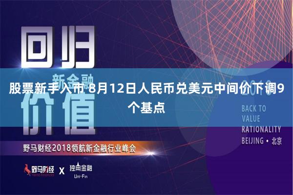 股票新手入市 8月12日人民币兑美元中间价下调9个基点