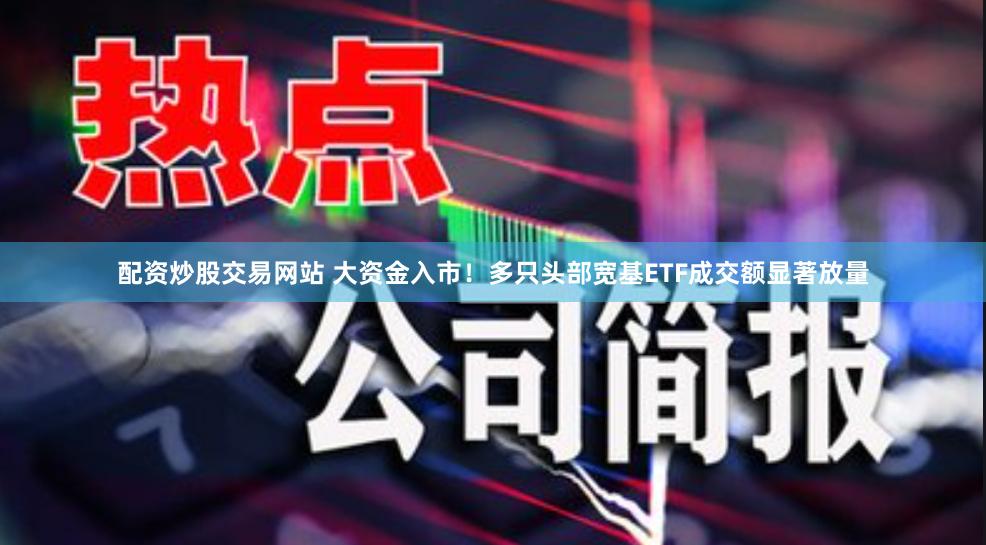 配资炒股交易网站 大资金入市！多只头部宽基ETF成交额显著放量